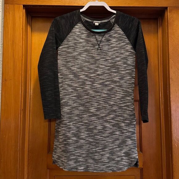 Merona Raglan Black Grey Tunic Sweater Women’s Extra Small - Picture 1 of 5